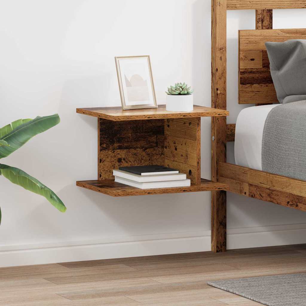 vidaXL Mesita de Noche 2 uds. Madera vieja 40 x 30 x 25 cm