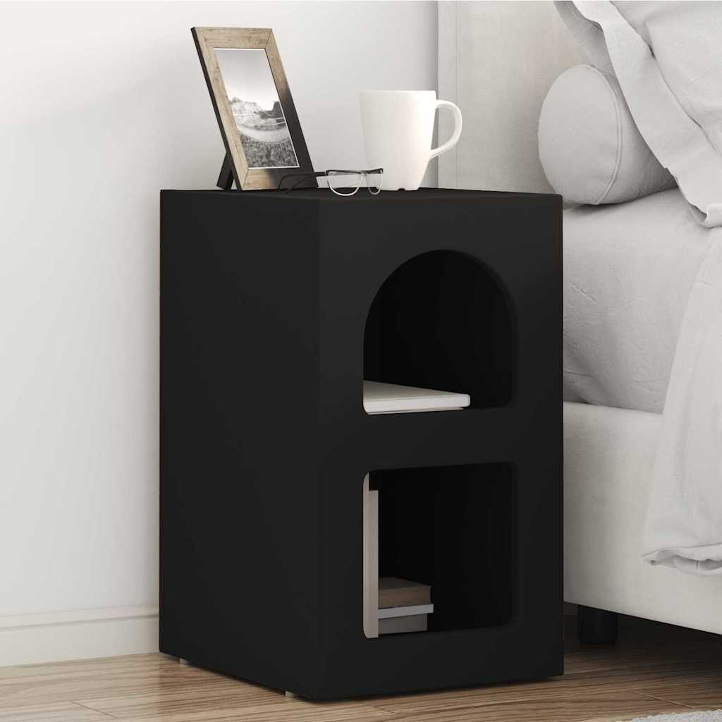 vidaXL Mesita de Noche ELST 2 uds. Negro 29,5 x 33,5 x 50 cm
