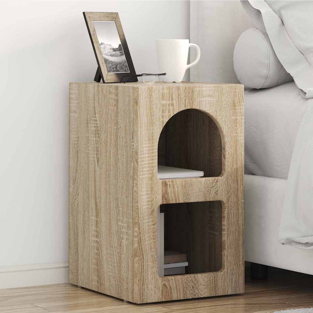vidaXL Mesita de Noche ELST Roble Sonoma 29,5 x 33,5 x 50 cm