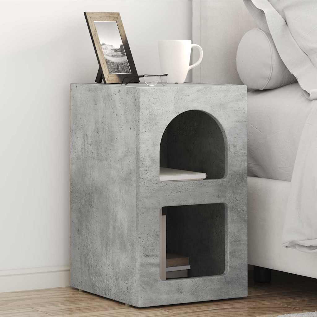 vidaXL Mesita de Noche ELST 2 uds. Gris Concreto 29,5 x 33,5 x 50 cm