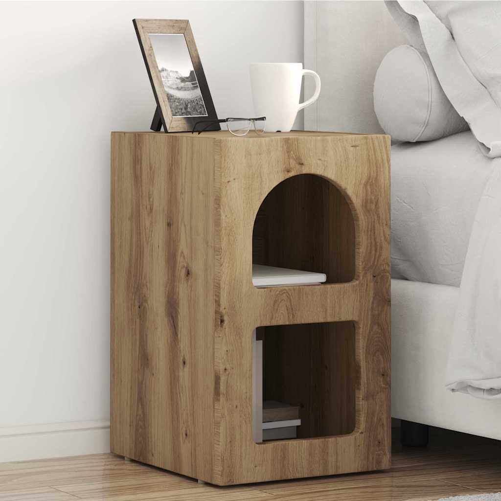 vidaXL Mesita de Noche ELST 2 uds. Roble artisan 29,5 x 33,5 x 50 cm