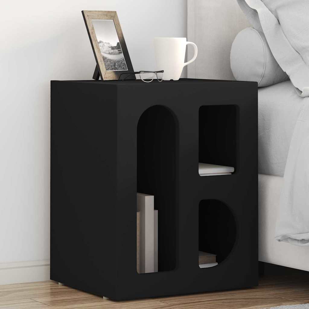 vidaXL Mesita de Noche ELST 2 uds. Negro 40 x 35 x 50 cm