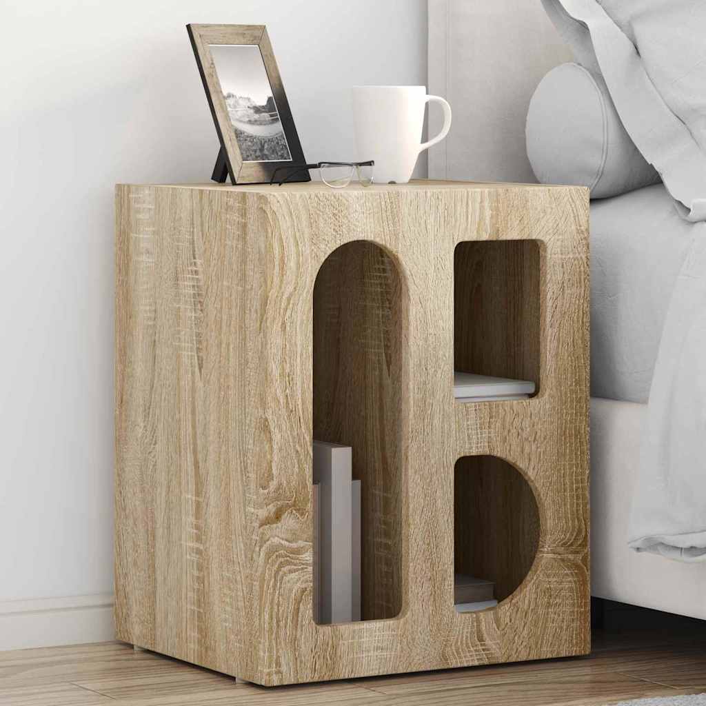 vidaXL Mesita de Noche ELST Roble Sonoma 40 x 35 x 50 cm