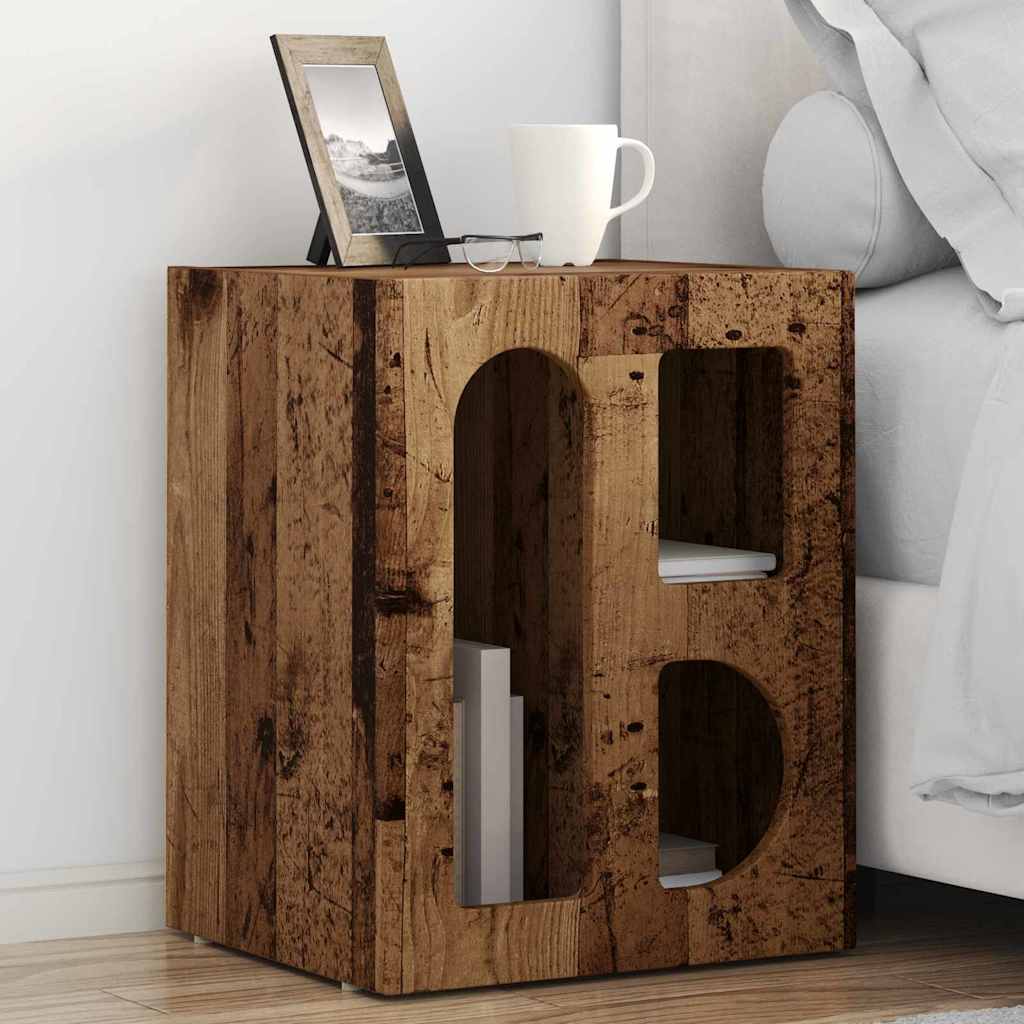 vidaXL Mesita de Noche ELST Madera vieja 40 x 35 x 50 cm