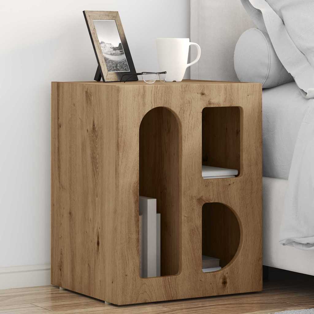 vidaXL Mesita de Noche ELST 2 uds. Roble artisan 40 x 35 x 50 cm