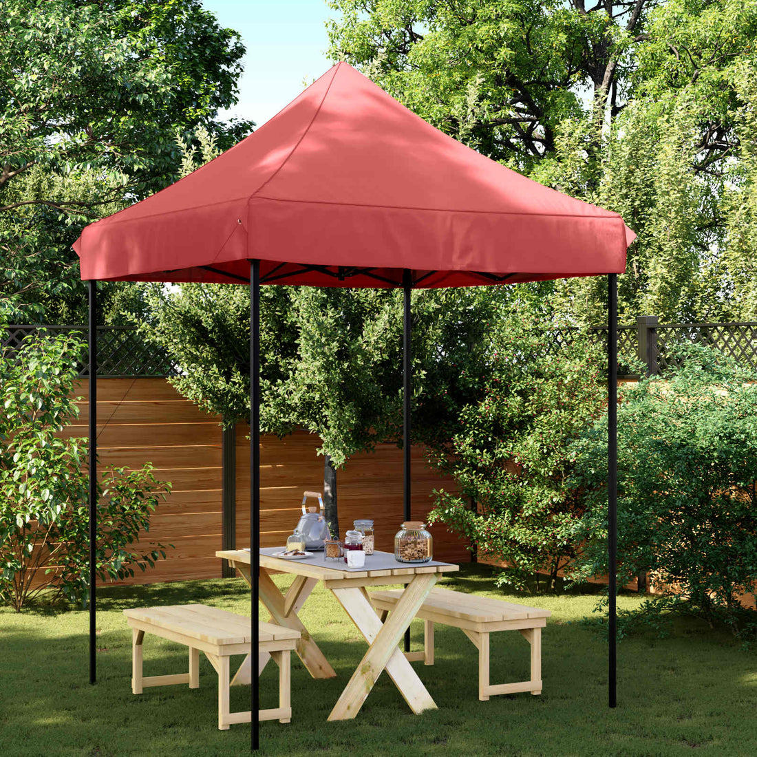 vidaXL Carpa de Fiesta 200 x 200 x 306 cm Burdeos Tela Oxford