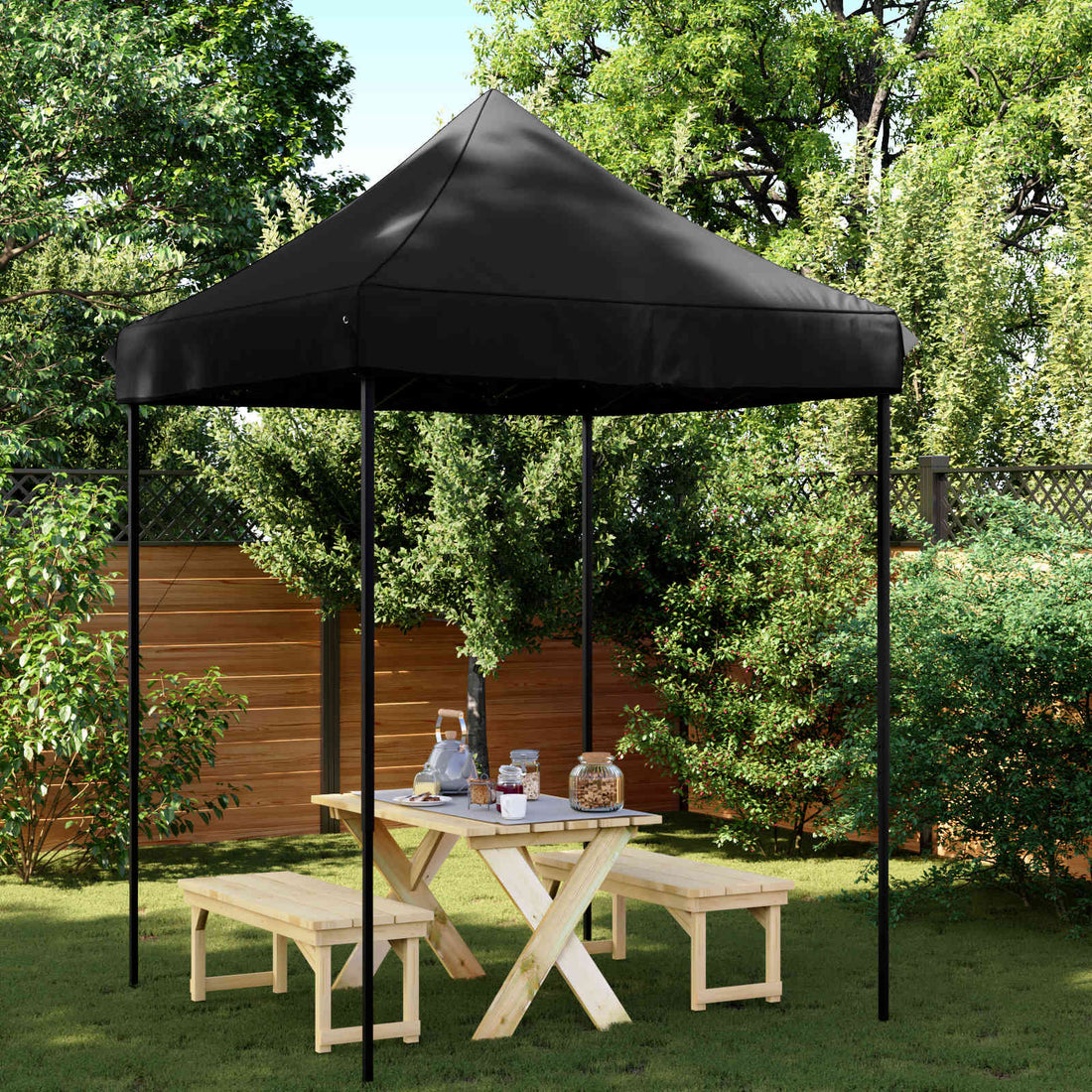 vidaXL Carpa de Fiesta 200 x 200 x 306 cm Negro Tela Oxford
