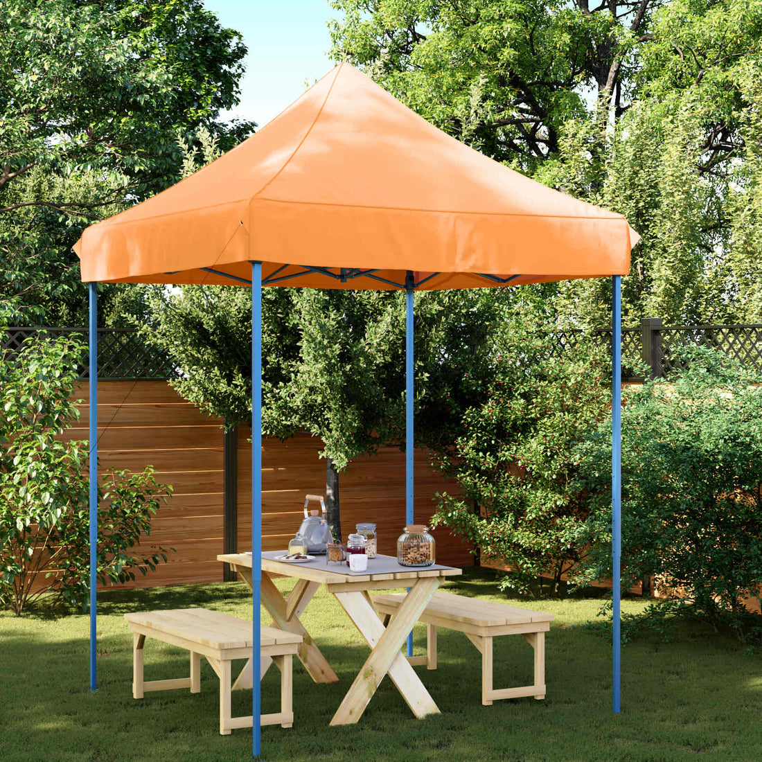 vidaXL Carpa de Fiesta 200 x 200 x 306 cm Naranja Tela Oxford