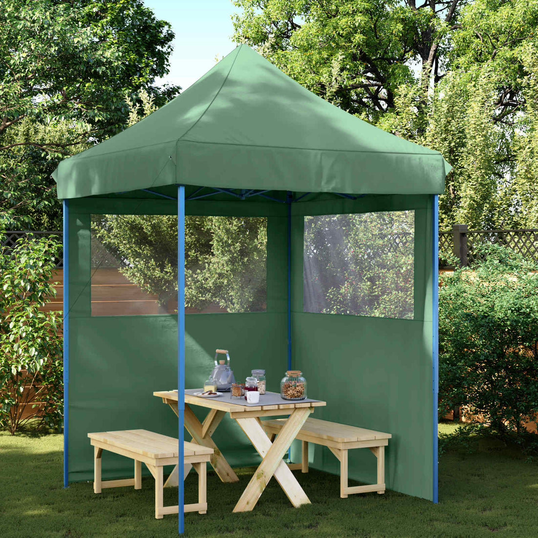 vidaXL Carpa de Fiesta 200 x 200 x 306 cm Verde Tela Oxford