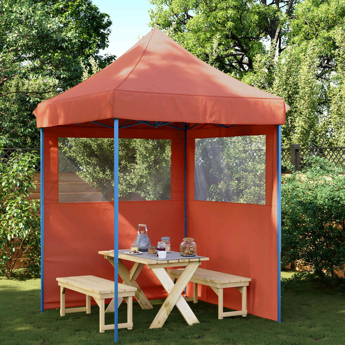 vidaXL Carpa de Fiesta 200 x 200 x 306 cm Terracota Tela Oxford