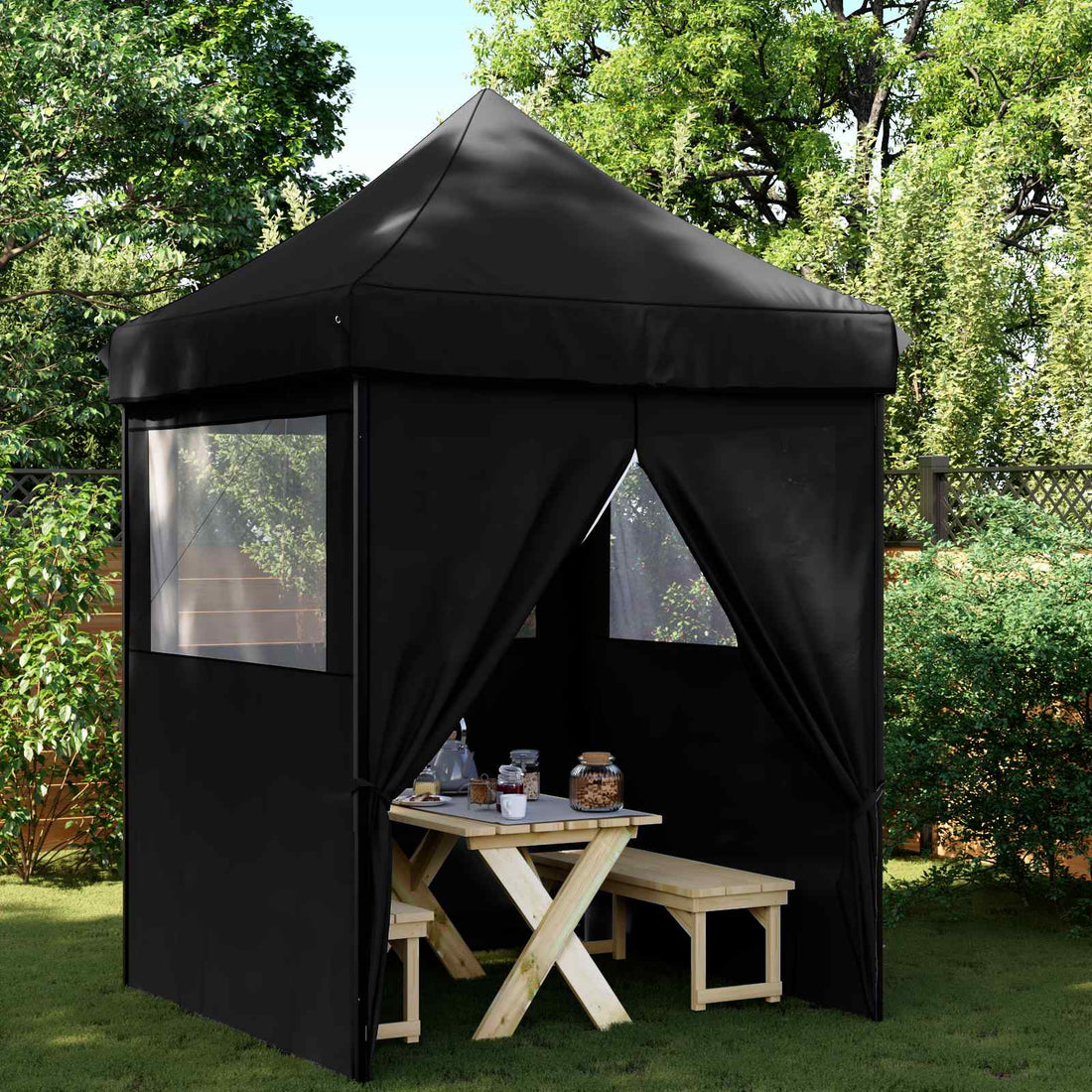 vidaXL Carpa de Fiesta 200 x 200 x 306 cm Negro Tela Oxford