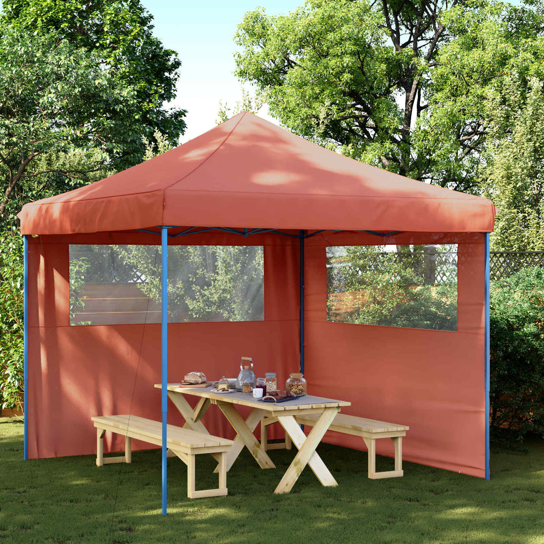 vidaXL Carpa de Fiesta 292 x 292 x 315 cm Terracota Tela Oxford