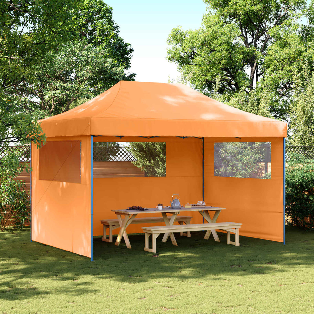 vidaXL Carpa de Fiesta 279 x 410 x 315 cm Naranja Tela Oxford