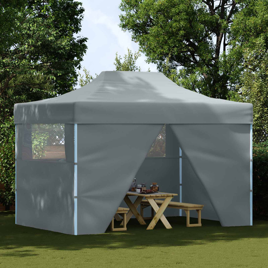 vidaXL Carpa de Fiesta 280 x 410 x 315 cm Gris antracita Tela Oxford