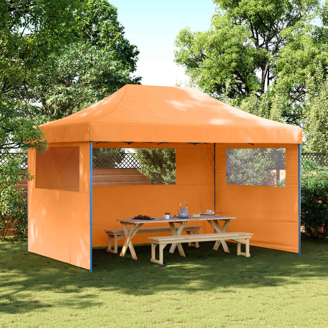 vidaXL Carpa de Fiesta 292 x 440 x 315 cm Naranja Tela Oxford