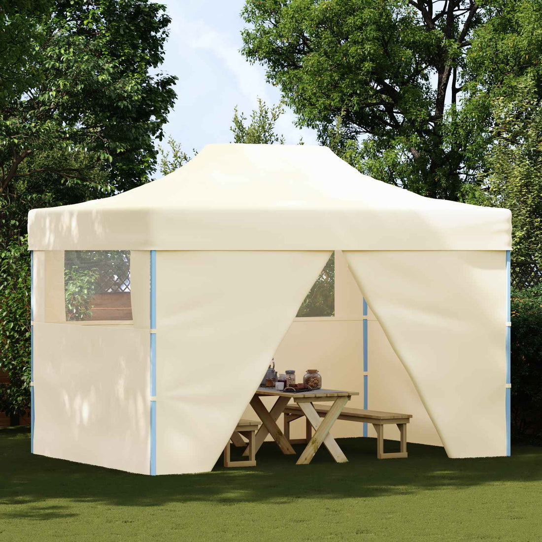 vidaXL Carpa de Fiesta 291 x 431 x 315 cm Crema Tela Oxford