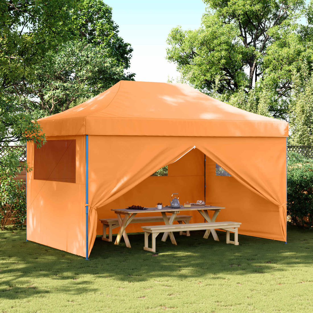 vidaXL Carpa de Fiesta 292 x 440 x 315 cm Naranja Tela Oxford