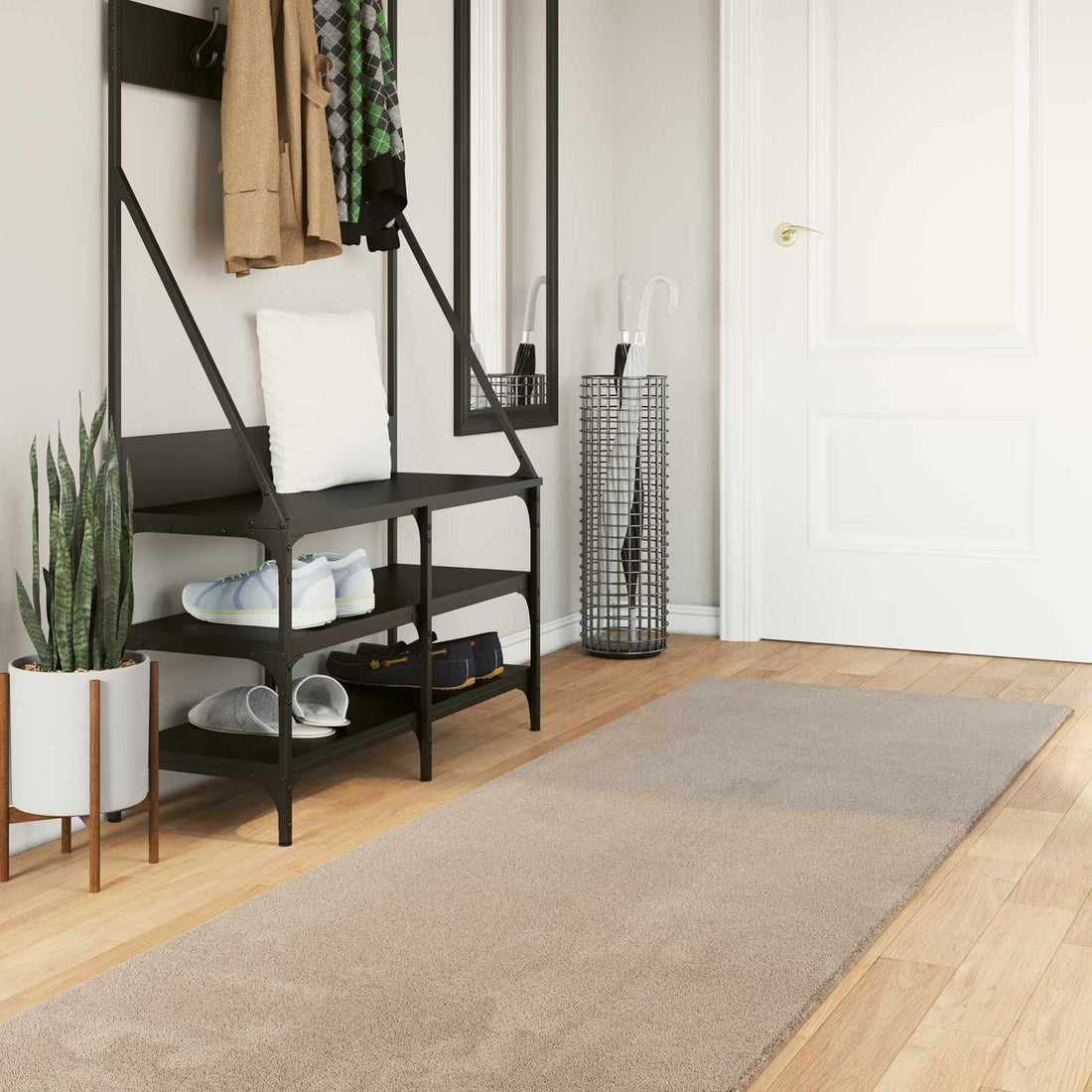 vidaXL Alfombra suave y lavable de pelo medio HUARTE Arena 80 x 750 cm