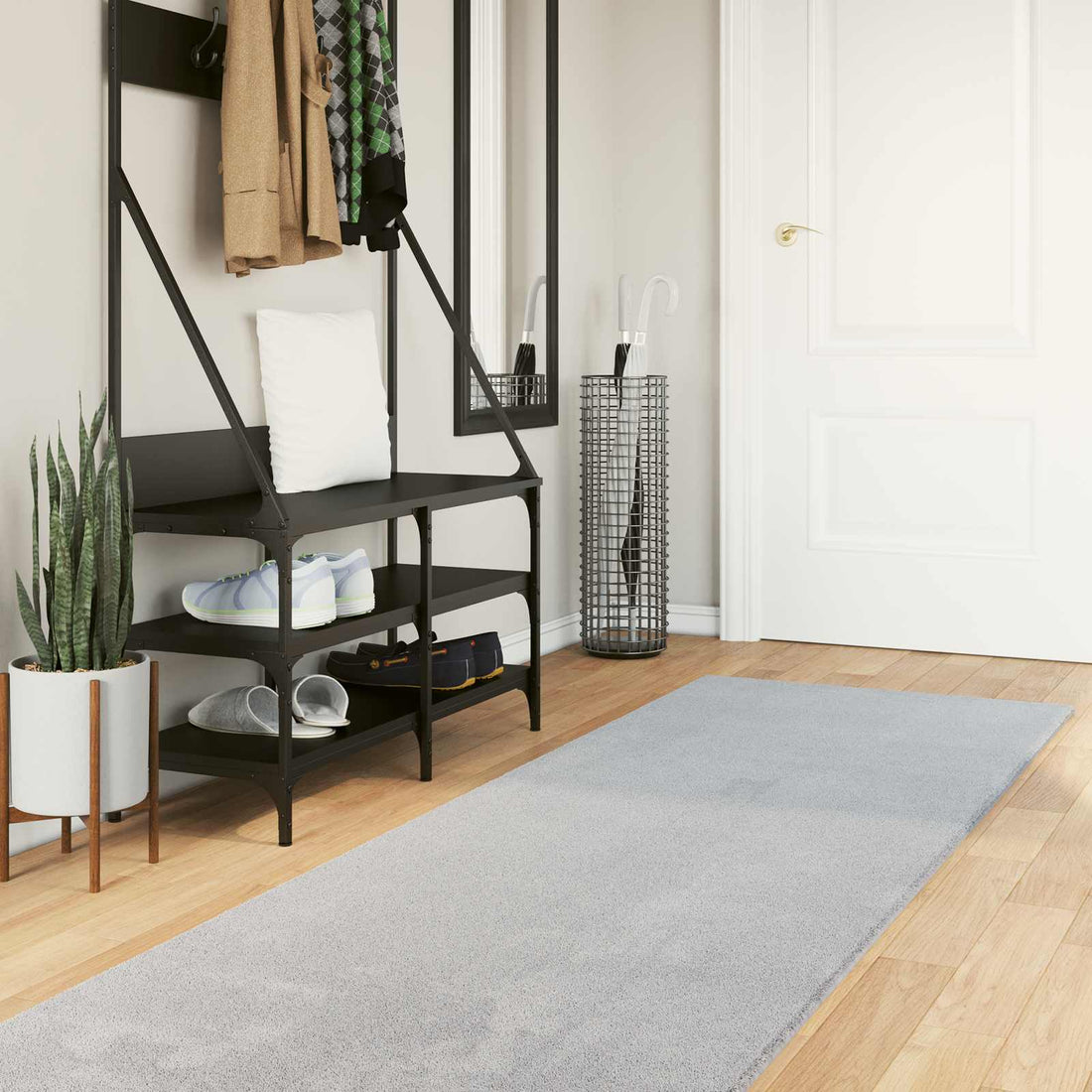 vidaXL Alfombra suave y lavable de pelo medio HUARTE Gris 80 x 1000 cm