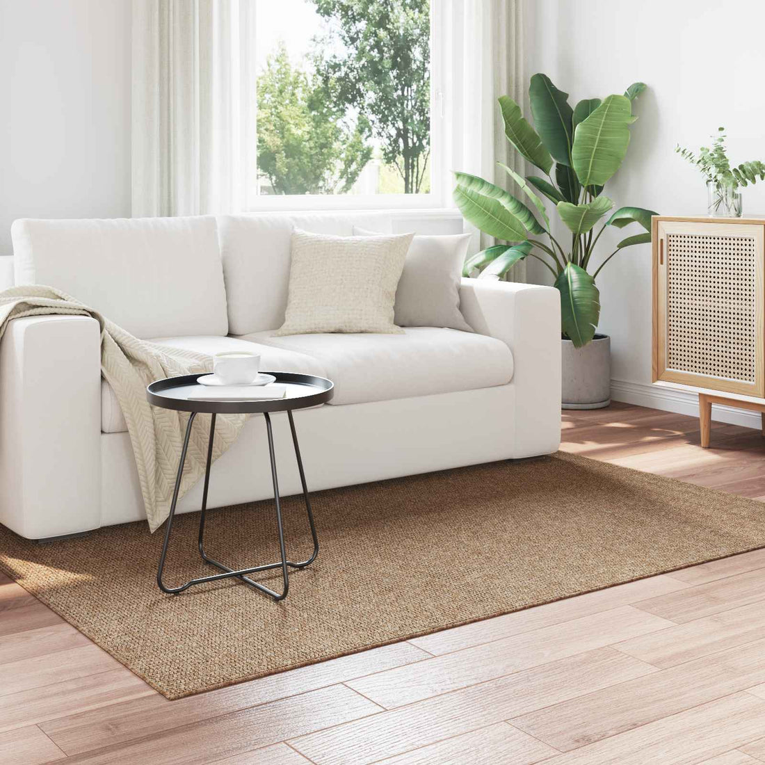 vidaXL Alfombra para interiores y exteriores AGIRA Natural Poliéster
