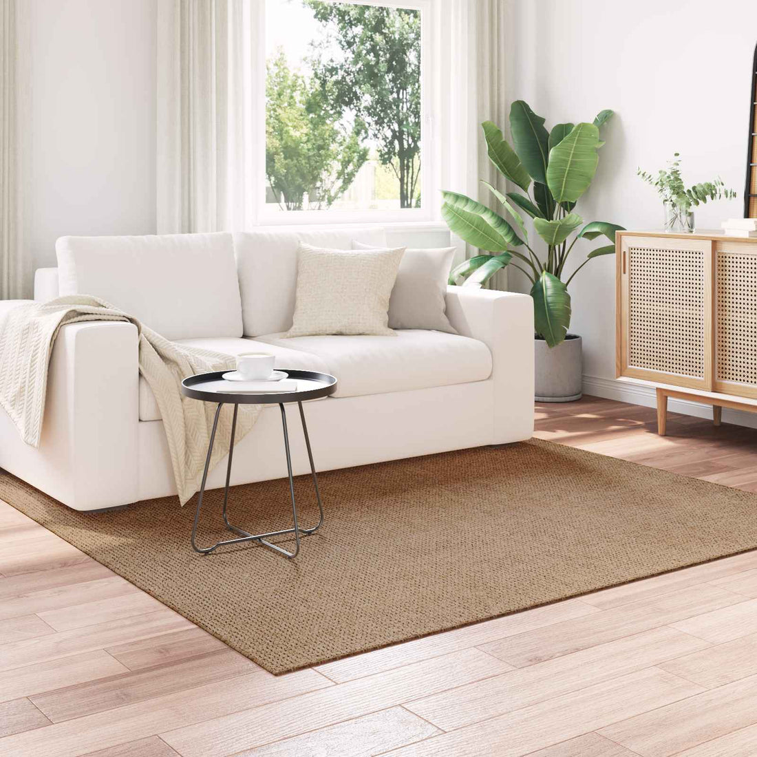 vidaXL Alfombra para interiores y exteriores AGIRA Natural Poliéster