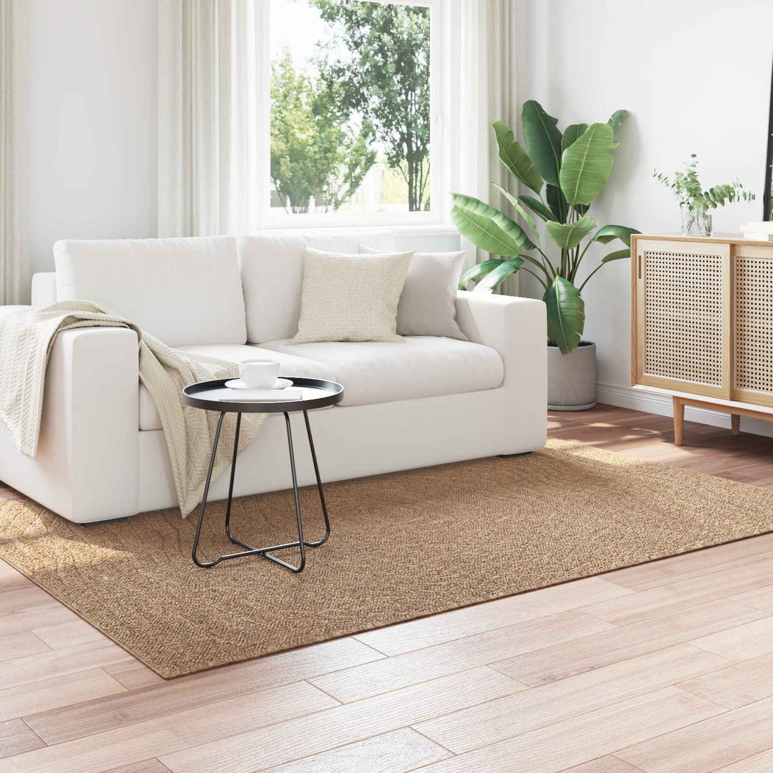 vidaXL Alfombra para interiores y exteriores AGIRA Natural Poliéster
