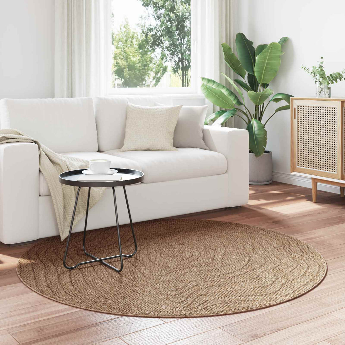 vidaXL Alfombra para interiores y exteriores AGIRA Natural Ø 160 CM