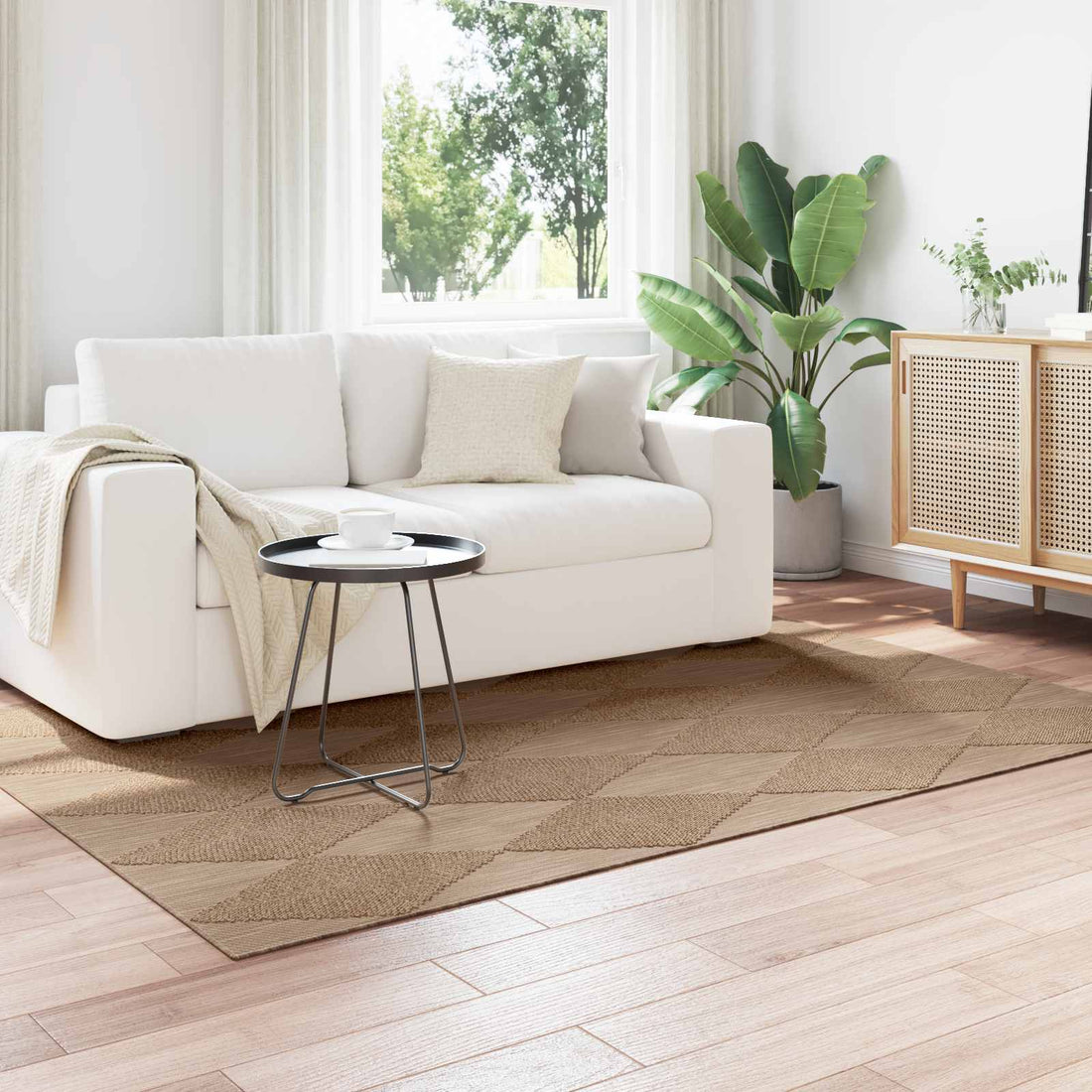 vidaXL Alfombra para interiores y exteriores AGIRA Natural Poliéster