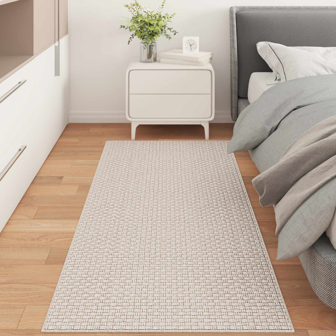 vidaXL Alfombras de área Rectangular FARO Crema 200 x 80 cm Poliéster
