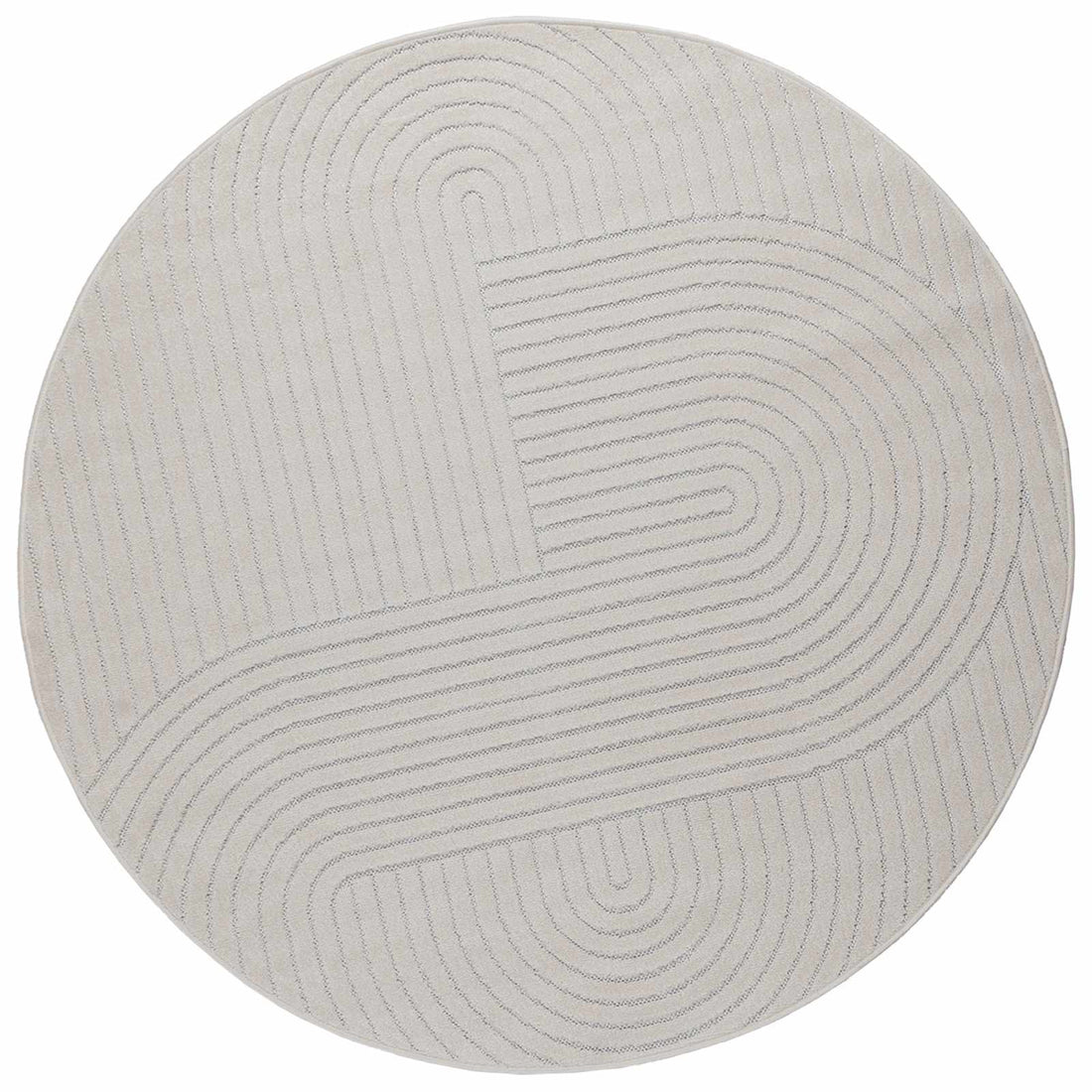 vidaXL Alfombra para interiores y exteriores PALMERAS Crema Ø 200 CM