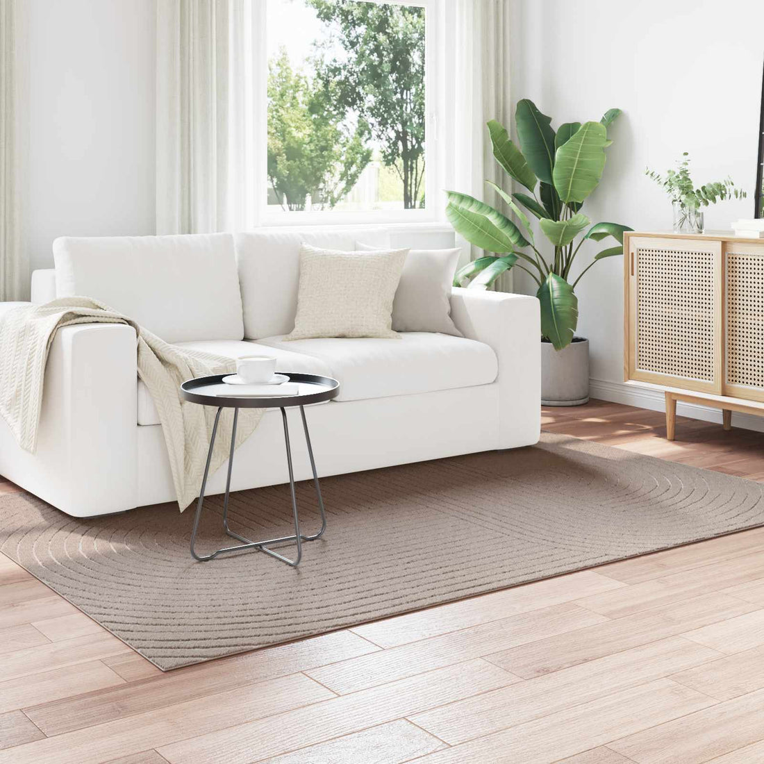vidaXL Alfombra para interiores y exteriores PALMERAS Beige Poliéster