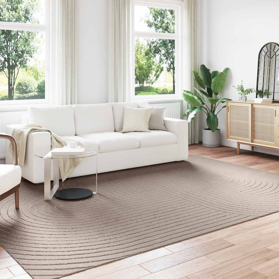vidaXL Alfombra para interiores y exteriores PALMERAS Beige Poliéster