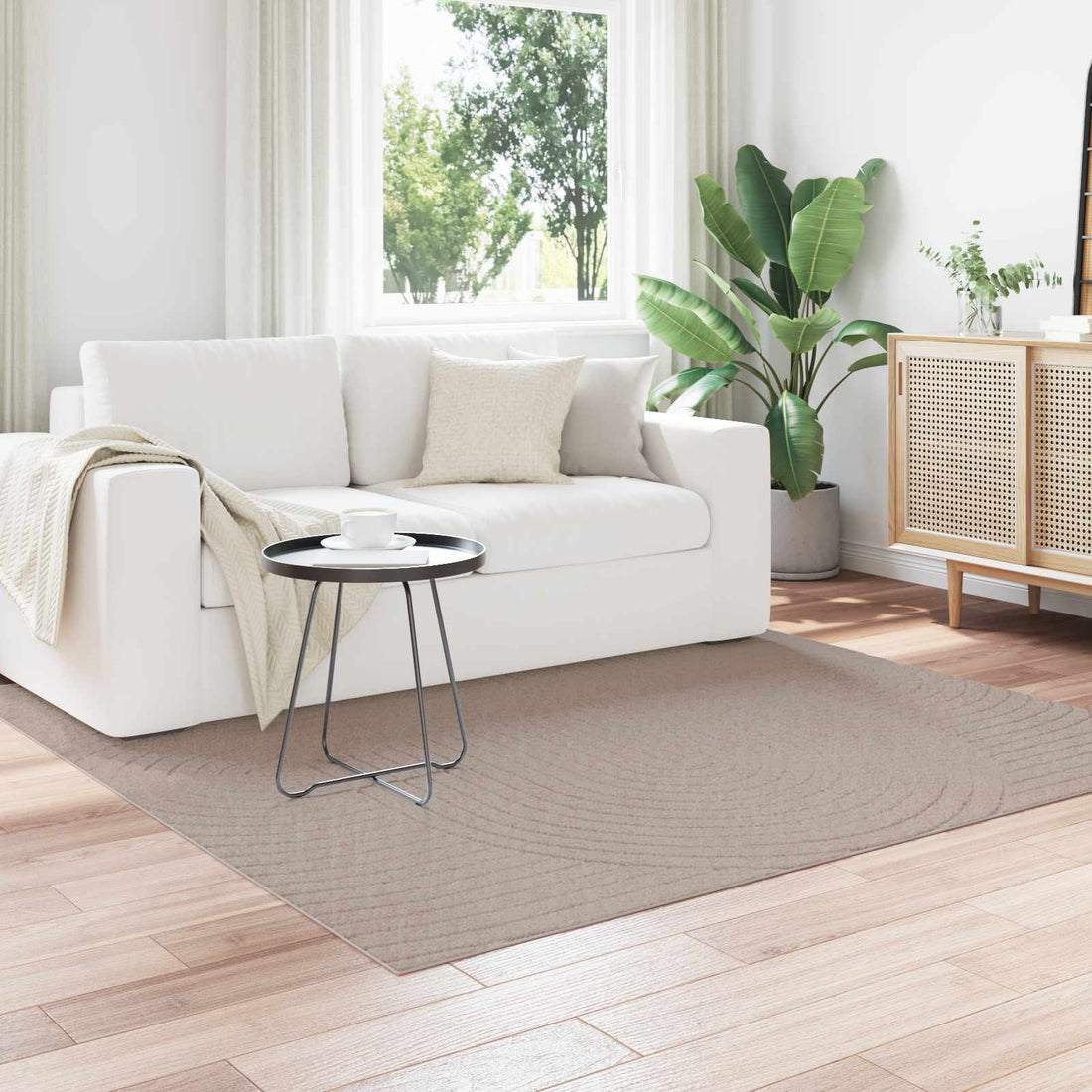 vidaXL Alfombra para interiores y exteriores PALMERAS Beige Poliéster
