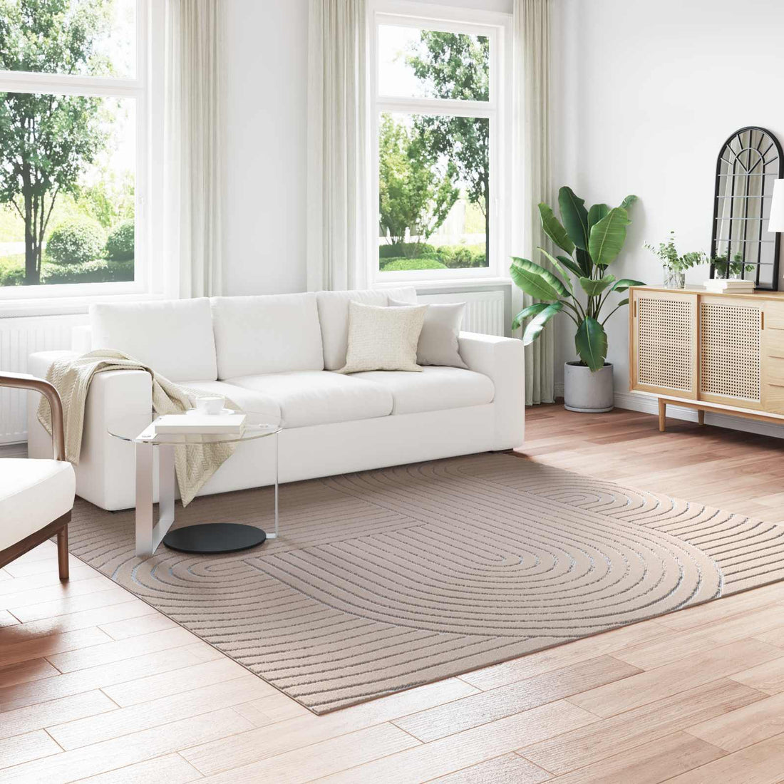 vidaXL Alfombra para interiores y exteriores PALMERAS Beige Poliéster
