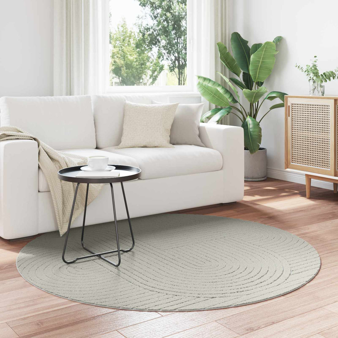 vidaXL Alfombra para interiores y exteriores PALMERAS Verde Ø 120 CM