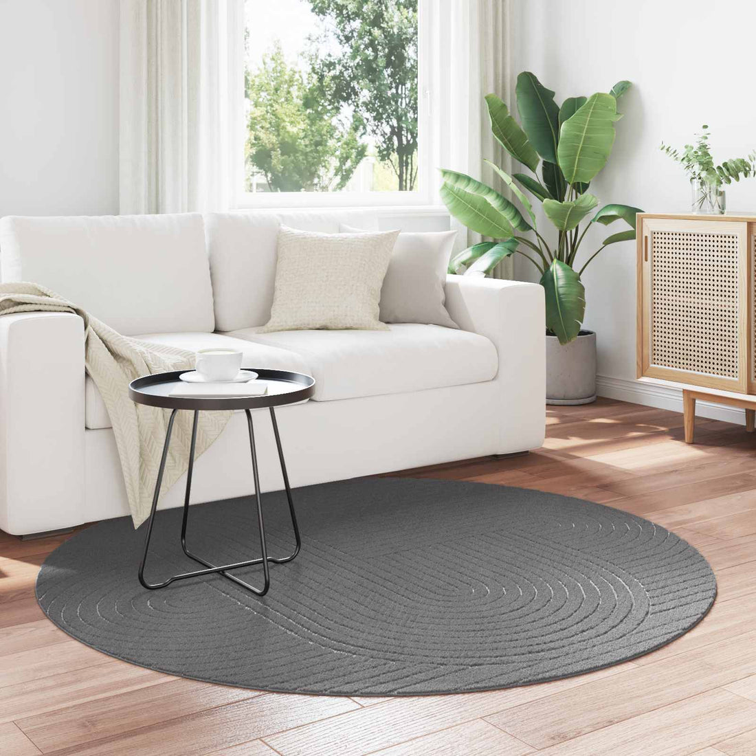 vidaXL Alfombra para interiores y exteriores PALMERAS Antracita