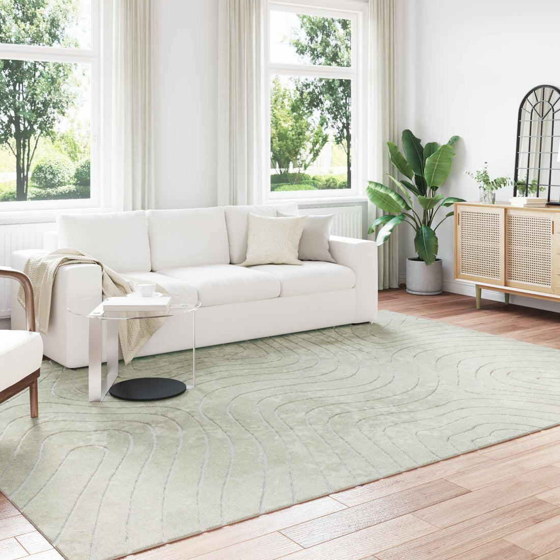 vidaXL Alfombra para interiores y exteriores PALMERAS Verde Poliéster