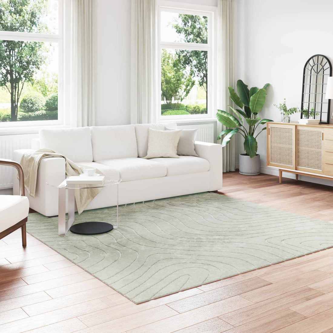 vidaXL Alfombra para interiores y exteriores PALMERAS Verde Poliéster