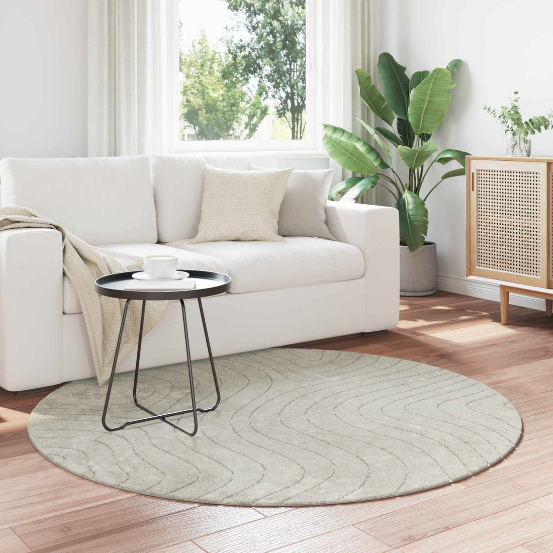 vidaXL Alfombra para interiores y exteriores PALMERAS Verde Ø 160 CM