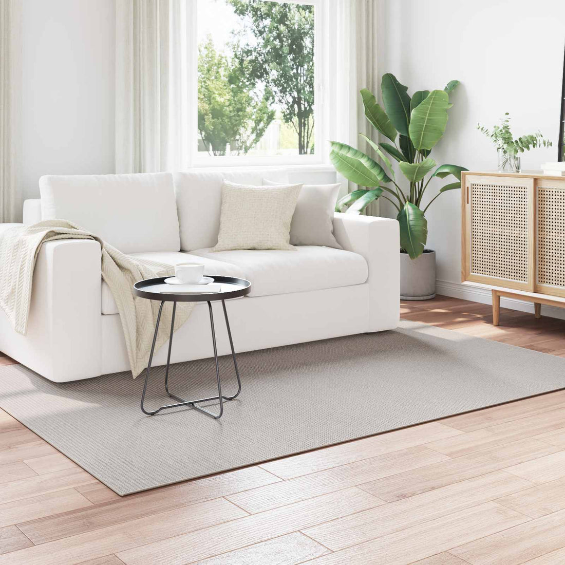 vidaXL Alfombra interior LUGO Crema 170 x 120 cm Poliéster