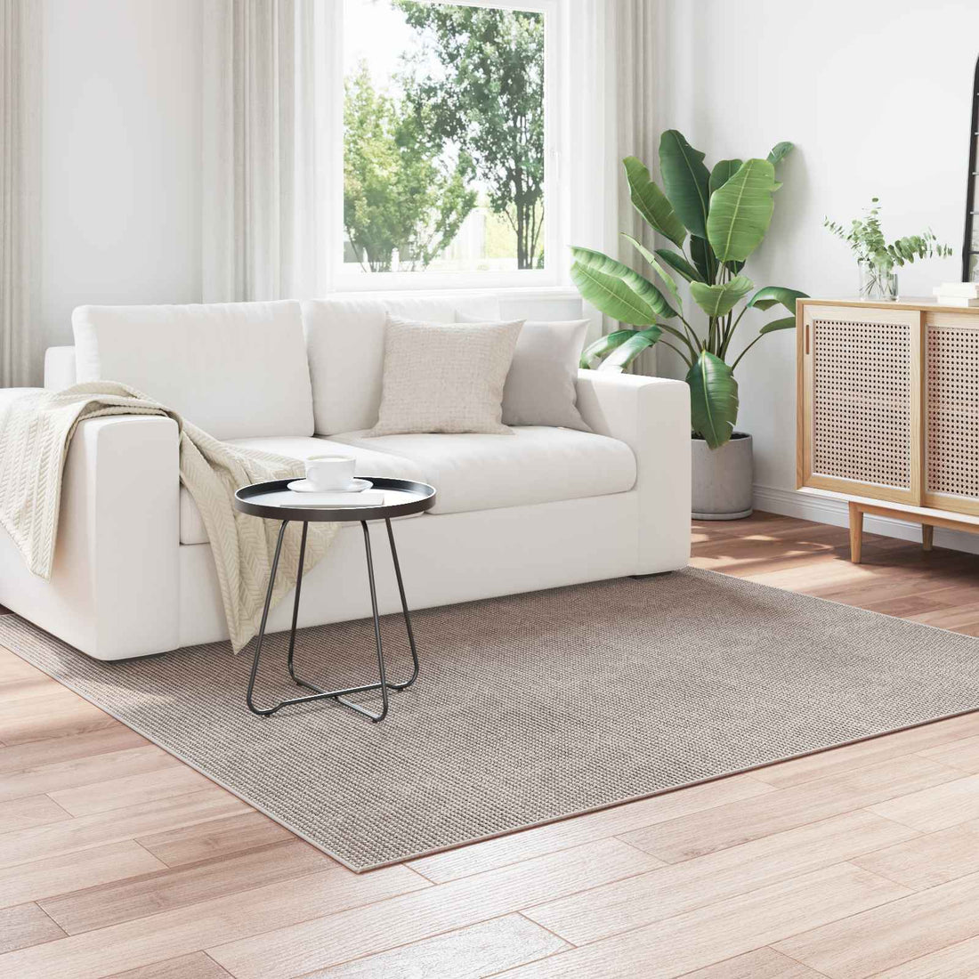 vidaXL Alfombra interior LUGO Crema y Taupe 200 x 200 cm Poliéster