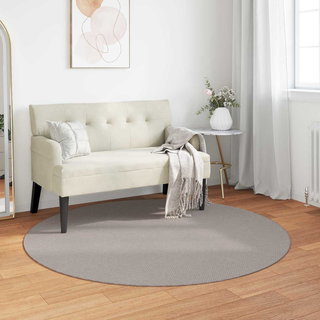 vidaXL Alfombra interior LUGO Crema y Taupe Ø 160 cm Poliéster