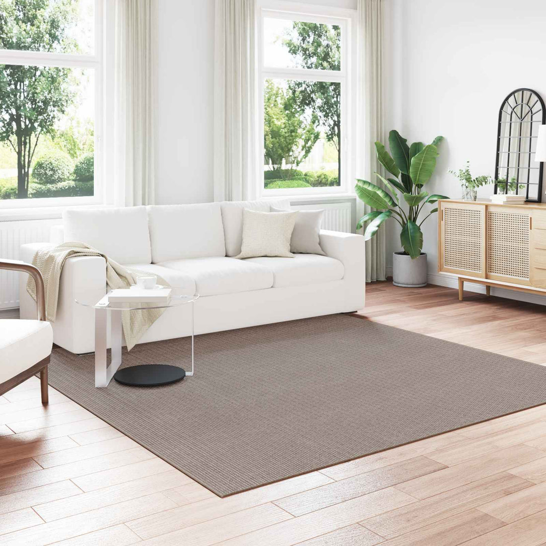 vidaXL Alfombra interior LUGO Gris topo 240 x 240 cm Poliéster