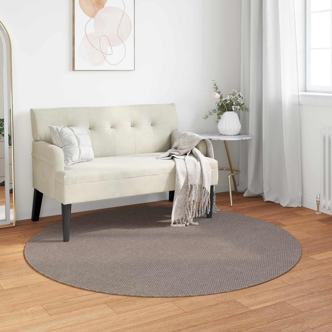 vidaXL Alfombra interior LUGO Gris topo Ø 160 cm Poliéster