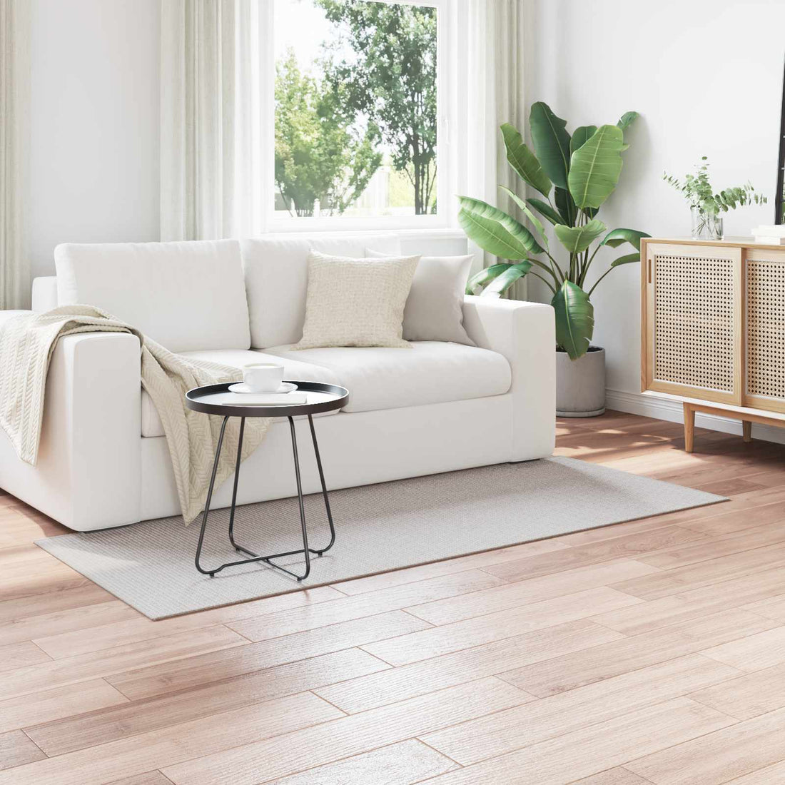 vidaXL Alfombra interior LUGO Crema y gris 80 x 150 cm Poliéster
