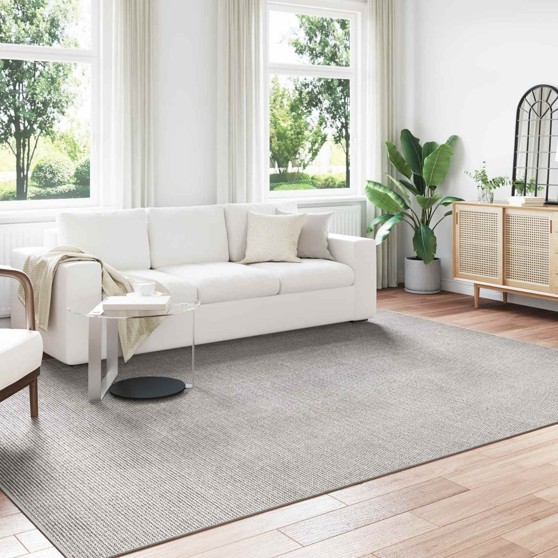 vidaXL Alfombra interior LUGO Crema y gris 280 x 200 cm Poliéster