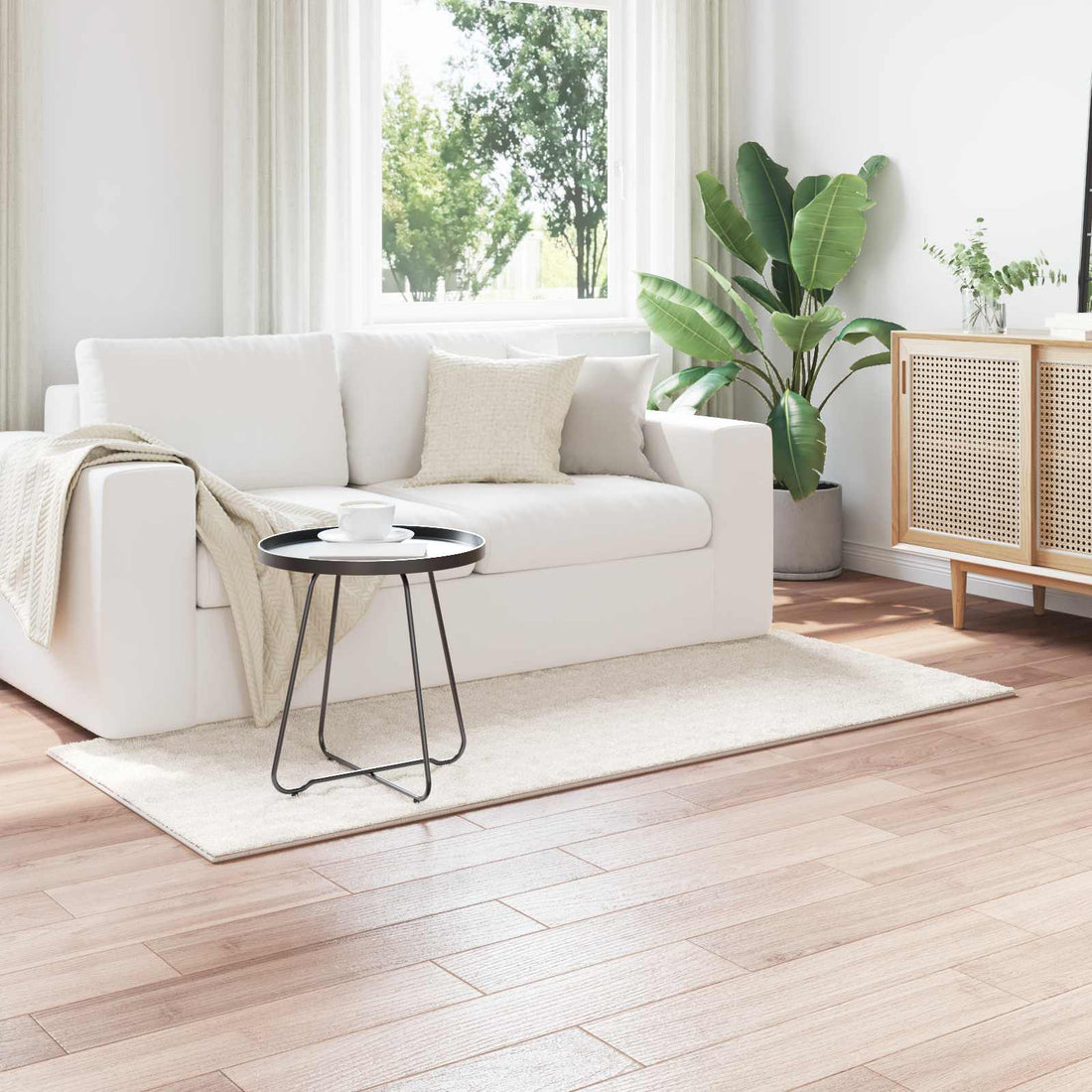 vidaXL Alfombras de área Rectangular SIROLO Crema 150 x 80 cm