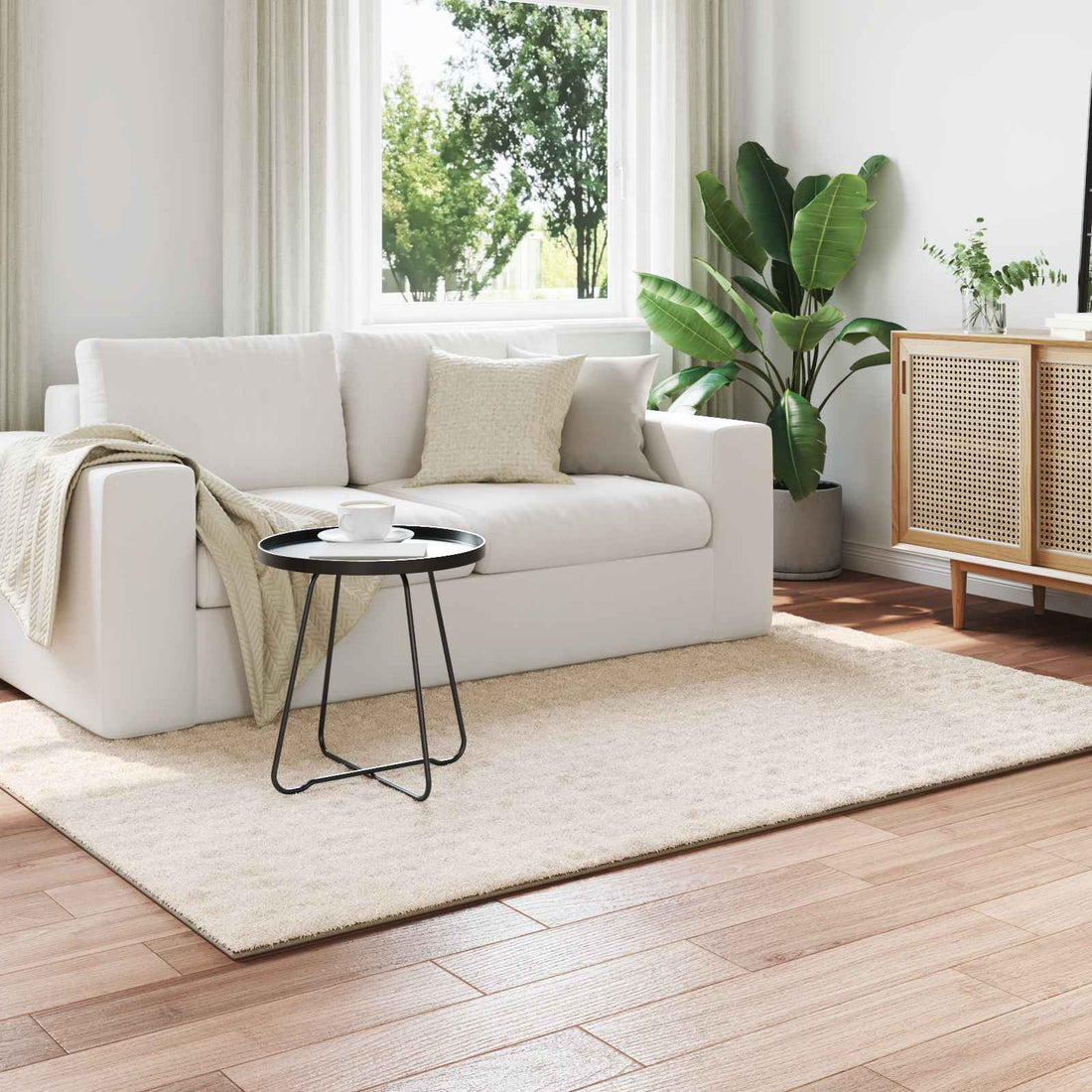 vidaXL Alfombras de área SIROLO Beige 170 x 120 cm Poliéster