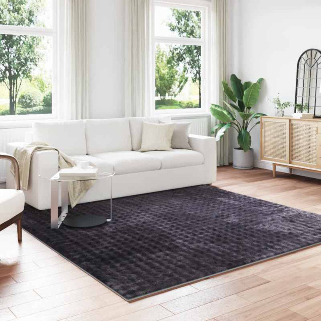 vidaXL Alfombras de área Cuadrado SIROLO Beige 120 x 120 cm Poliéster