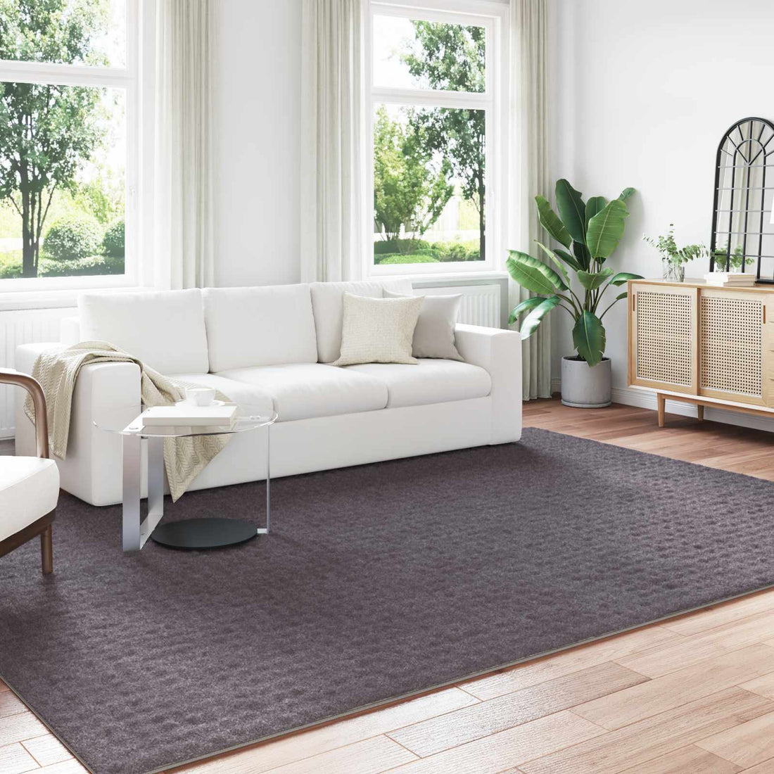 vidaXL Alfombras de área SIROLO Gris antracita 280 x 200 cm Poliéster